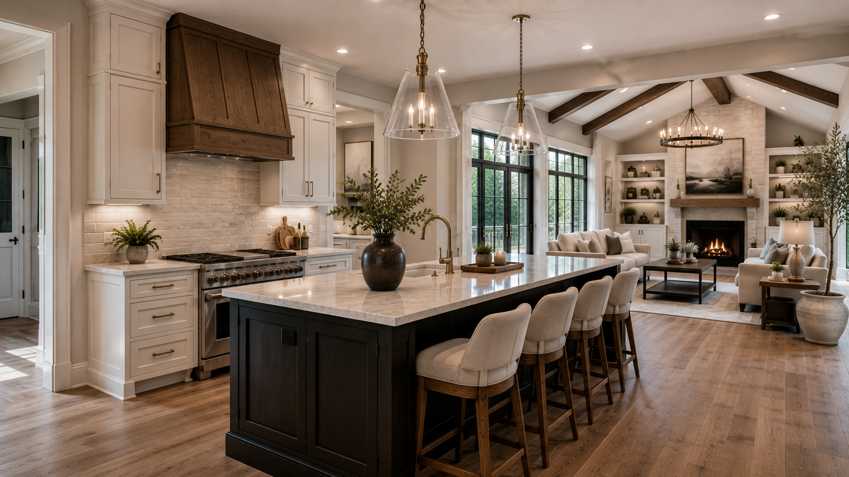 Luxe Built remodeling — kitchen and living room renovation