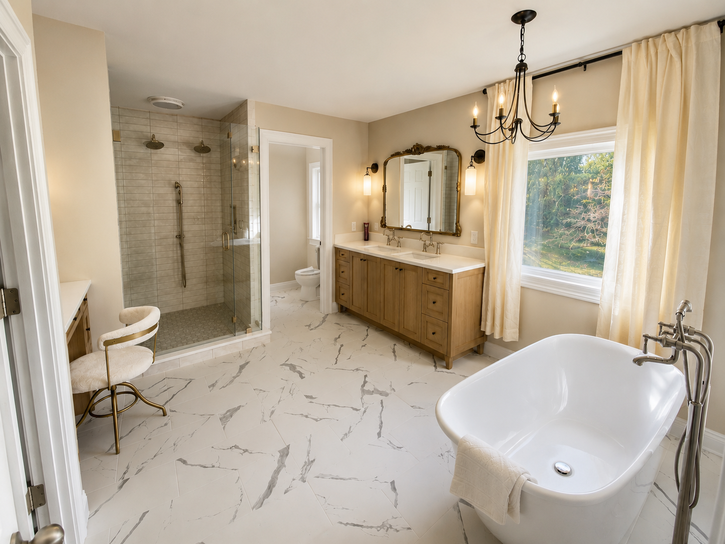 Rolling Hills primary bathroom remodel by Luxe Built Louisville KY