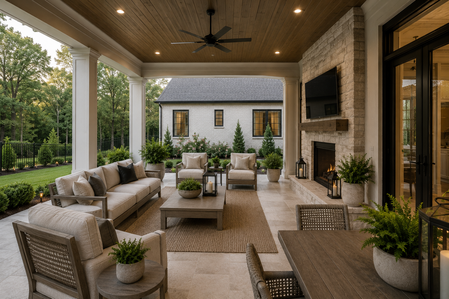 Covered patio and pergola by Luxe Built Louisville KY